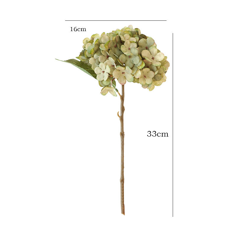 Künstliche Hortensie, Einzelstiel mit 1 Blütenkopf, Kunstseide-Stoff, Herbstfarben, für Hochzeit, Hotel und Schaufenster