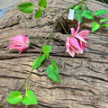 Künstliche Clematis-Blüte, 90 cm, Seidenstoff, Einzelstiel mit 3 Blüten, für Wohnzimmer, Hotel, Schaufensterdekoration