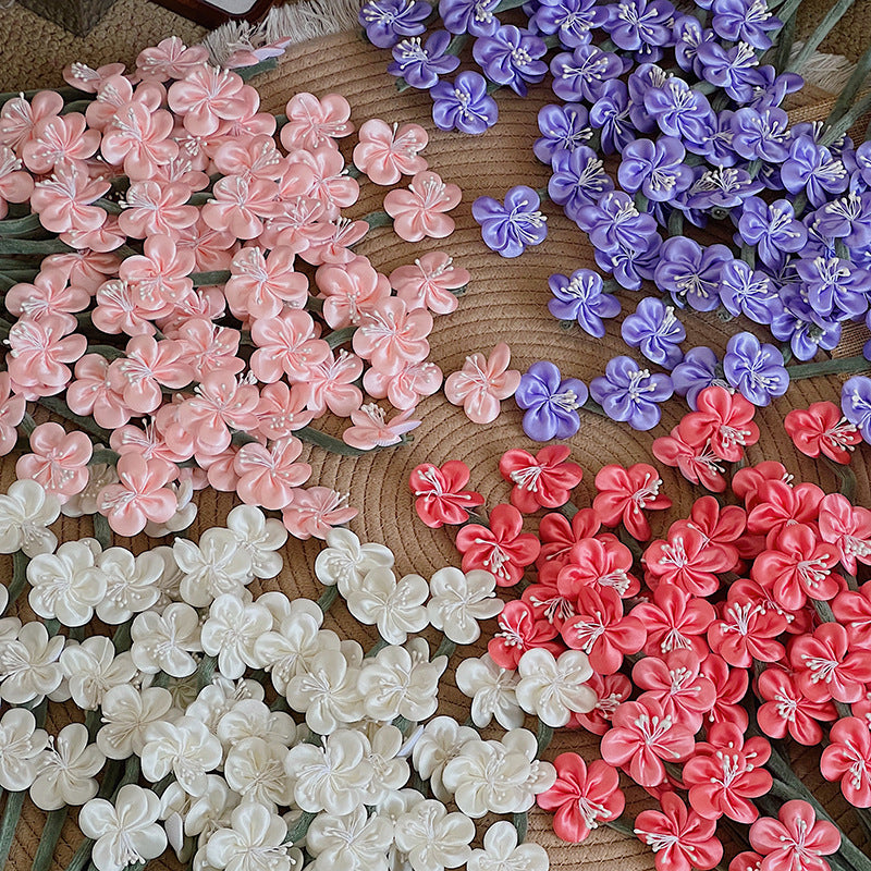 Künstliche Seiden-Pflaumenblüten Bouquet, 10 Stiele mit 30 Blüten, 30 cm hoch, für Hochzeit, Dekoration, Handel