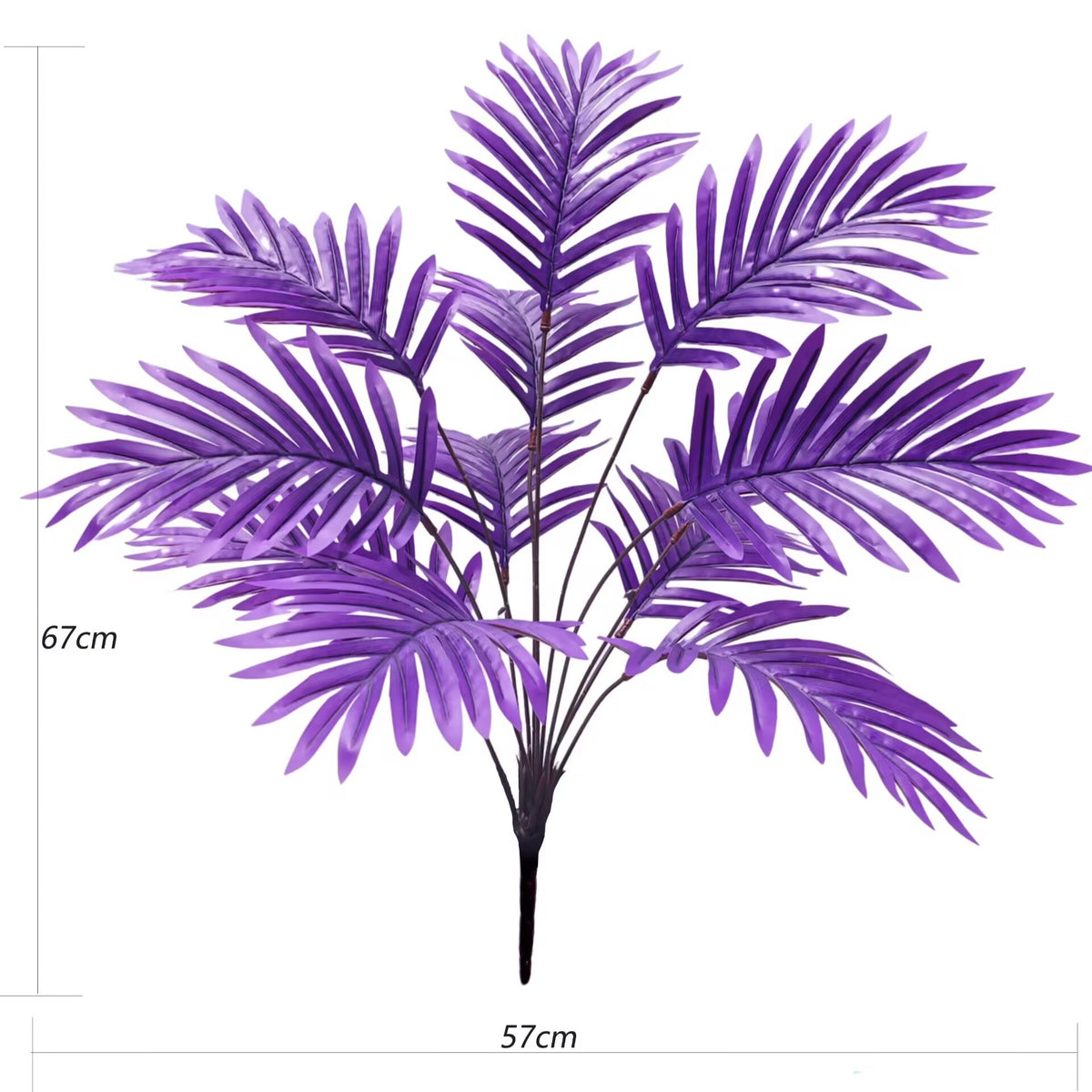 Künstliche Arecapalme mit 12 Blättern, 67 cm, PE/PVC-Material, für Innen- und Außenbereich