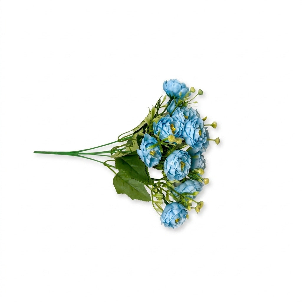 Künstliche Rosenbüschel mit 15 Blüten, 34 cm hoch, aus Seidenstoff, für Hochzeit, Dekoration, Innenraum