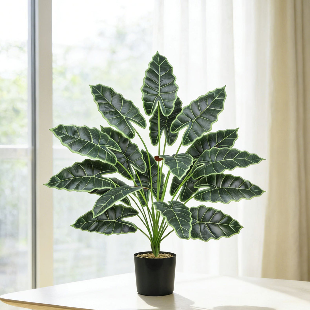 Künstliche Zamioculcas, 60 cm, Kunststoff, für Innen- und Außenbereich, ohne Übertopf