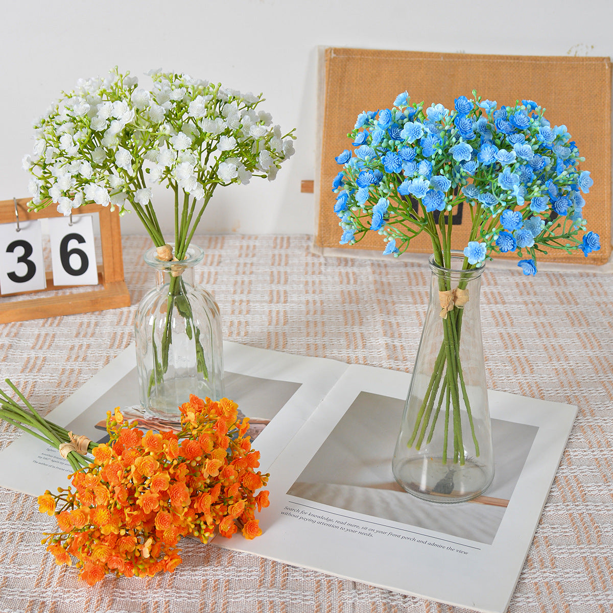 Künstlicher Baby's Breath Blumenstrauß, 30 cm hoch, aus Kunststoff und Seidenstoff für Hochzeiten und Innendekoration