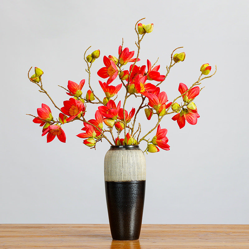 Künstliche Baumwollblüte, Einzelner Stiel mit 11 Blüten, 90 cm lang, für Innendekoration, Hochzeiten und kommerzielle Räume