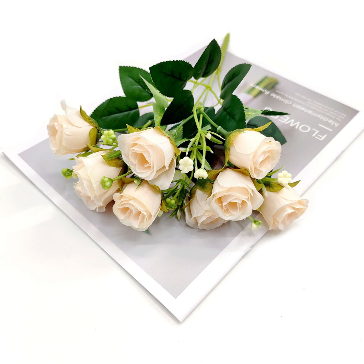 Künstliche Rosenstrauß mit 10 Blüten, 30 cm, moderne Deko für Zuhause