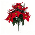 Künstliche Weihnachtssterne, 58 cm, 24 Blüten, Samtstoff, für Hotel, Büro, Hochzeit
