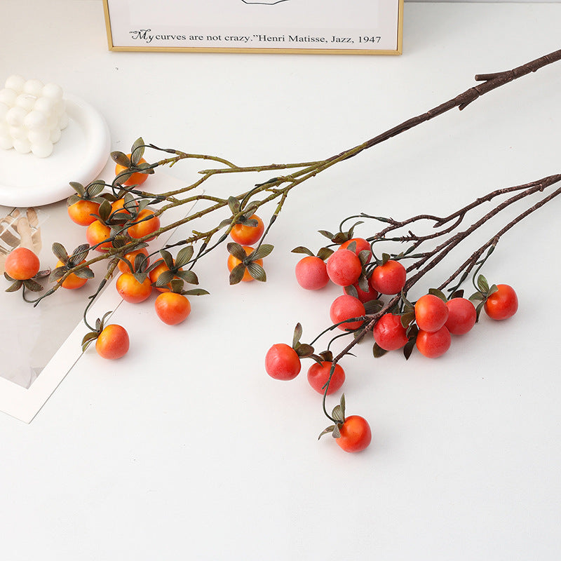 Künstliche Mini-Persimmon-Blüten, Busch mit 14 Blüten, 70 cm lang, aus Schaumstoff, für Hochzeiten, Hausdekoration und Außenbereich