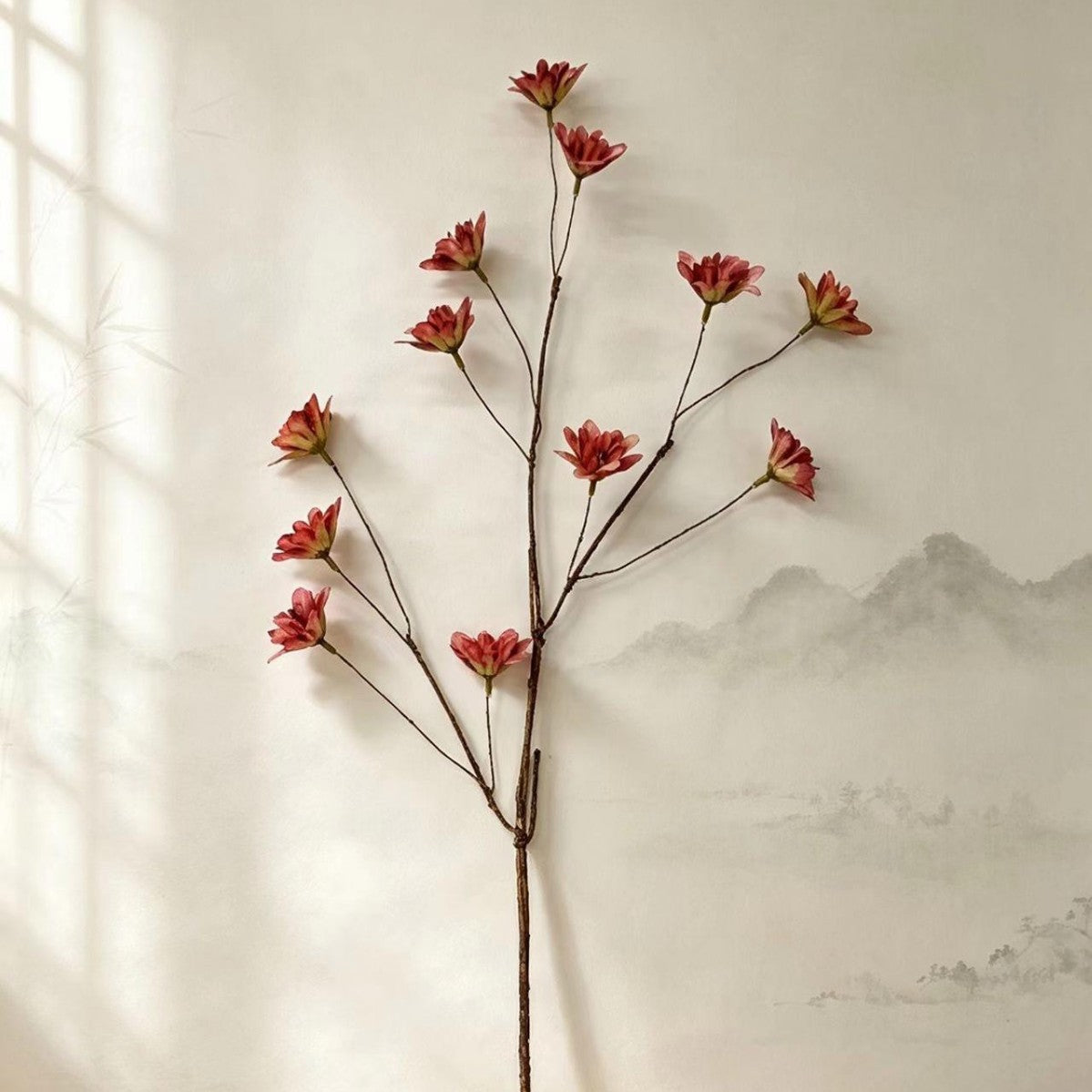 Künstlicher Rittersporn-Blumenstrauß, 12 Blüten, 49 cm hoch, Seidenstoff, für Hochzeit, Innenraum, Gewerbe-Deko