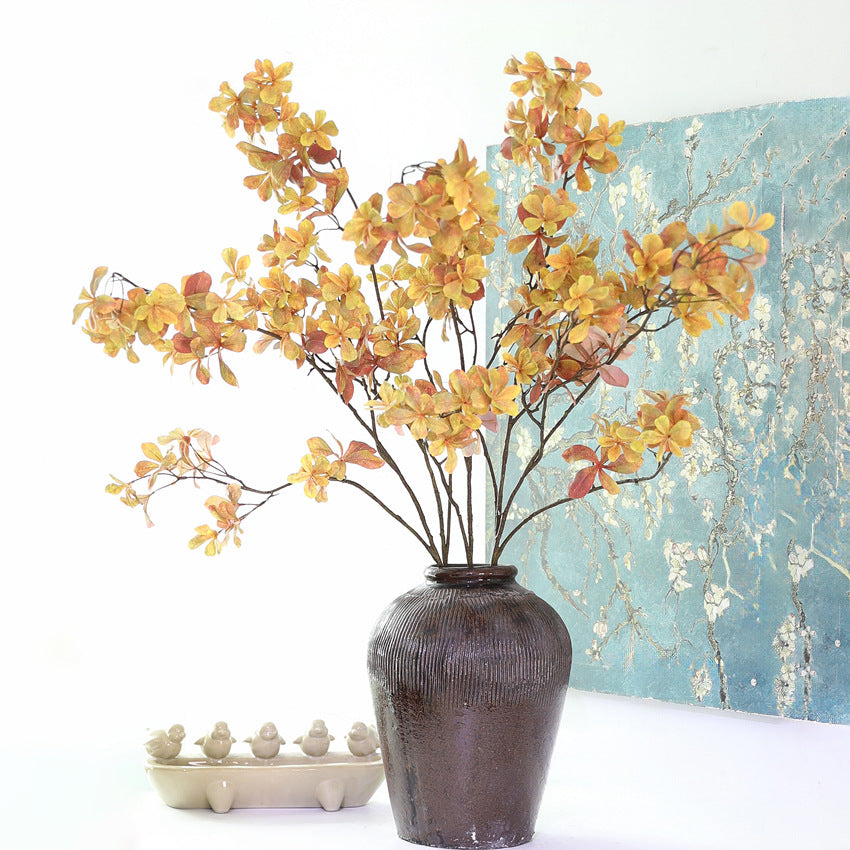 Kunstzweig Hängeglocke (Enkianthus), 1 Bush mit Herbstfarbverlauf, Stoffmaterial, für Wohnzimmer, Hotel & Schaufenster