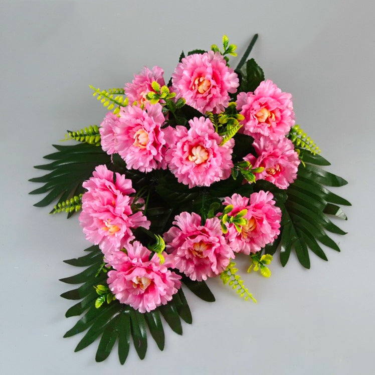 Künstliche Pfingstrosen Strauß, 12 Blüten, 52 cm Höhe, aus Seidenstoff, für Hochzeiten und Innendekoration