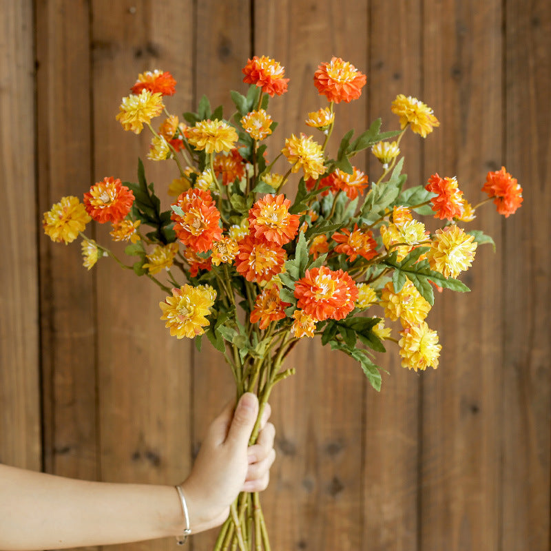 Gänseblümchen Kunstblume, 52 cm, Seidenstoff, 8 Blüten, für Hochzeiten, Outdoor, Hotel und Zuhause