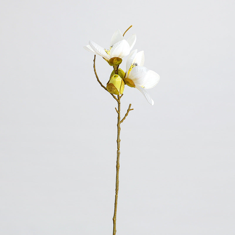 Künstliche Kapokblüte, einzelner Stiel mit 4 Blüten, 42 cm Höhe, aus Seidenstoff, für Innendekoration
