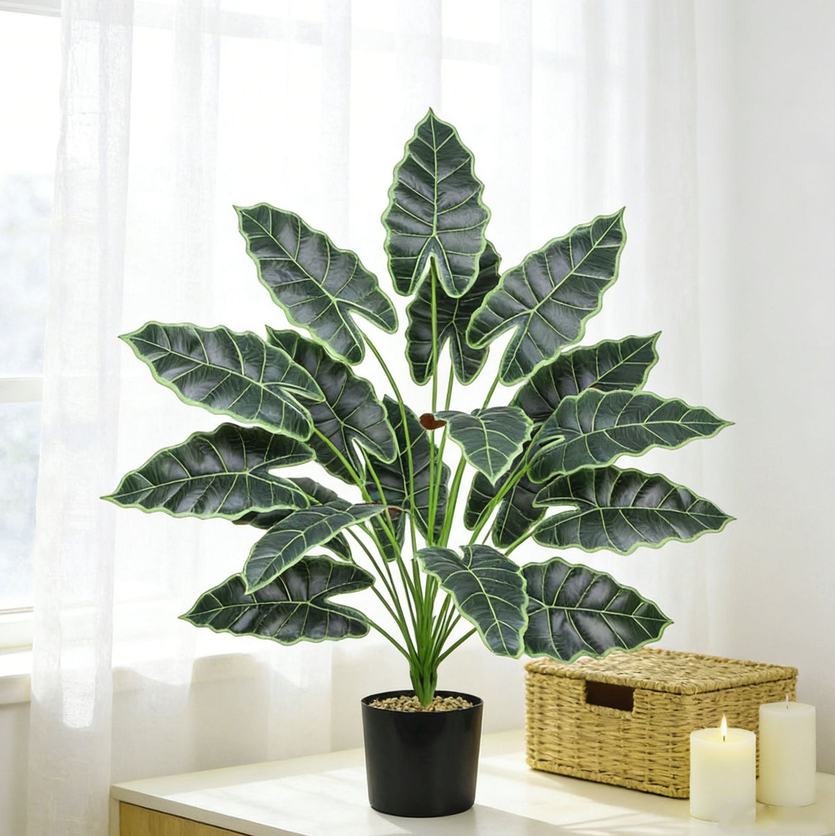 Künstliche Zamioculcas, 60 cm, Kunststoff, für Innen- und Außenbereich, ohne Übertopf