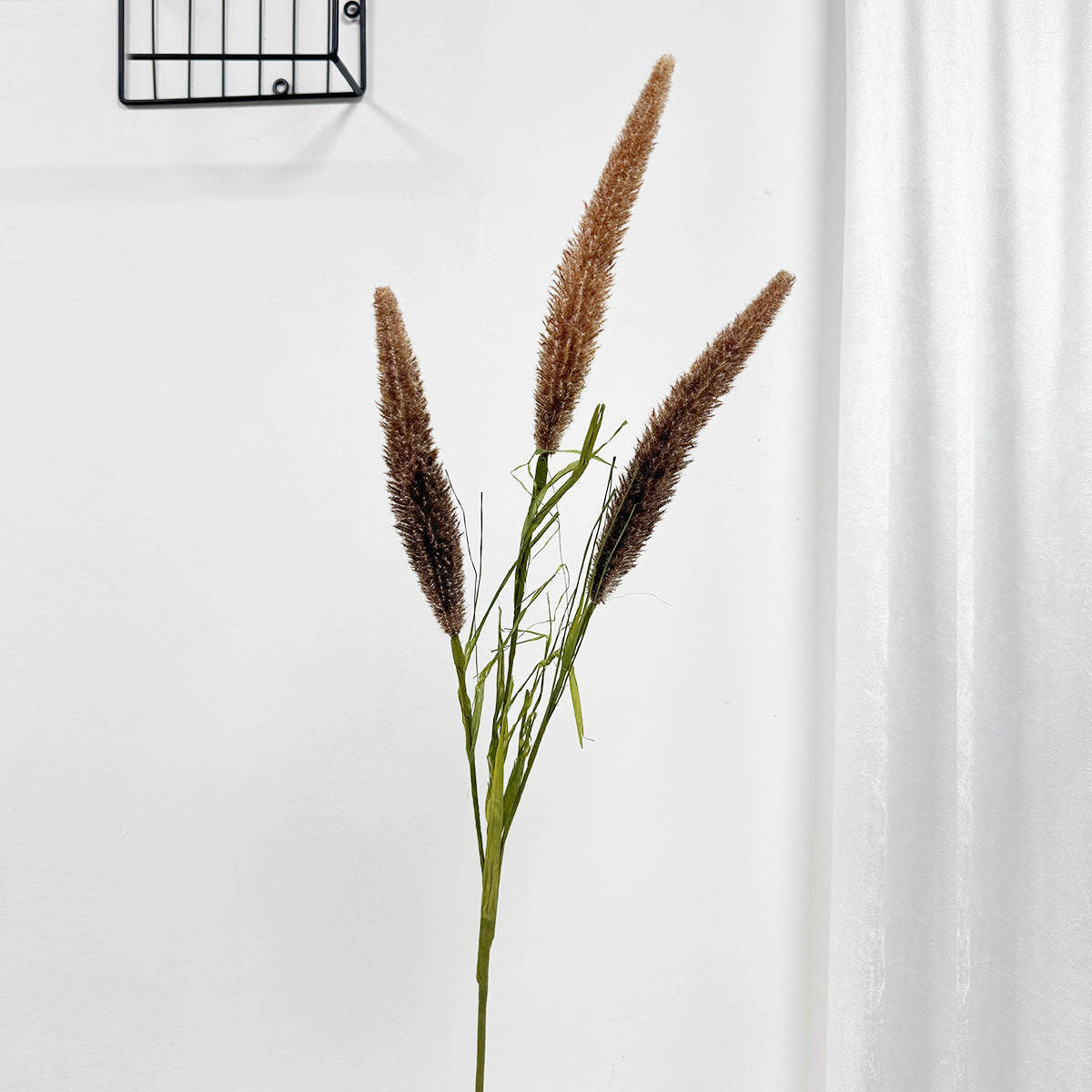 Künstliche Schilf- und Fuchsschwanzgräser, 3-Blüten-Busch, 90 cm, PE-Material, für Hochzeit, Wohnraum und Gewerbe