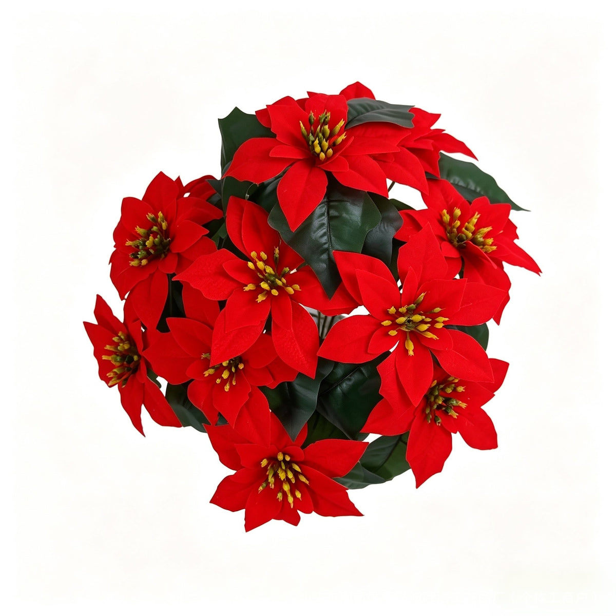 14-Blüten Weihnachtsstern Kunstblume, 50 cm, PVC, für Innenraumdekoration