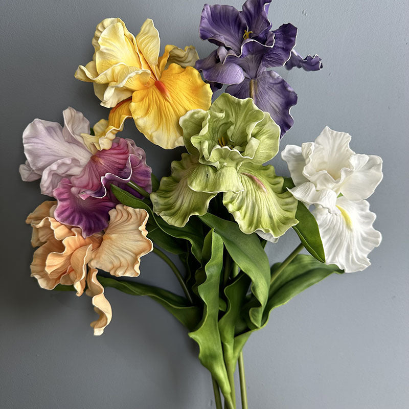 Künstliche Iris aus PU, 64 cm hoch, 15 cm Blütendurchmesser - für Hochzeiten, Büros, Hotels & Wohnaccessoires, 6 Farben