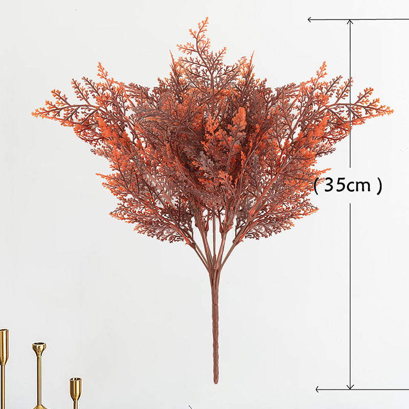 Künstliche Farnwedel-Bund Wiesenraute, Kunststoff, 7 Zweige, grün, für Innen und Außen, Hochzeit & Dekoration
