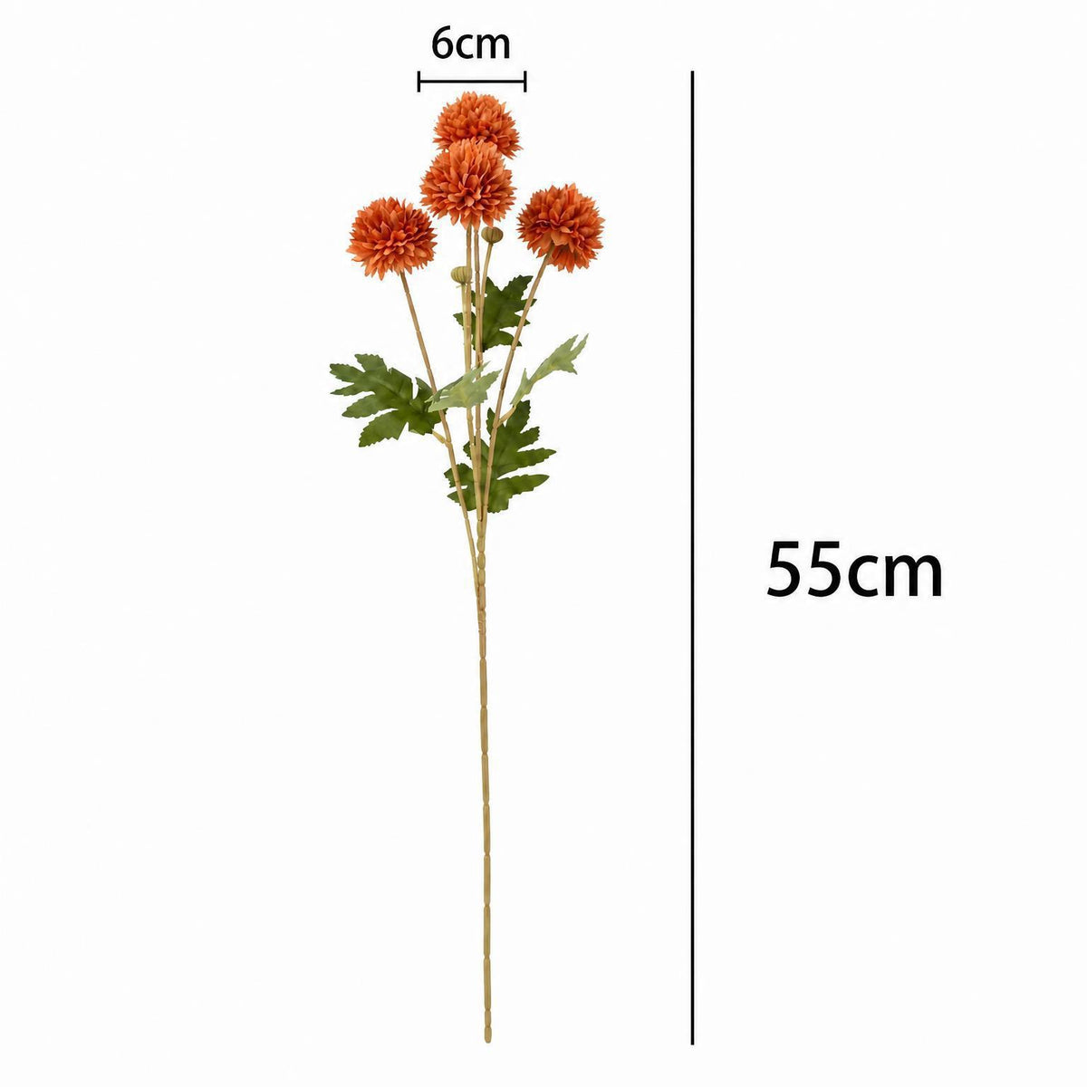 Künstliche Löwenzahn- und Chrysanthemen-Blumenstrauß, 55 cm hoch, 4 Blüten, Seidenstoff