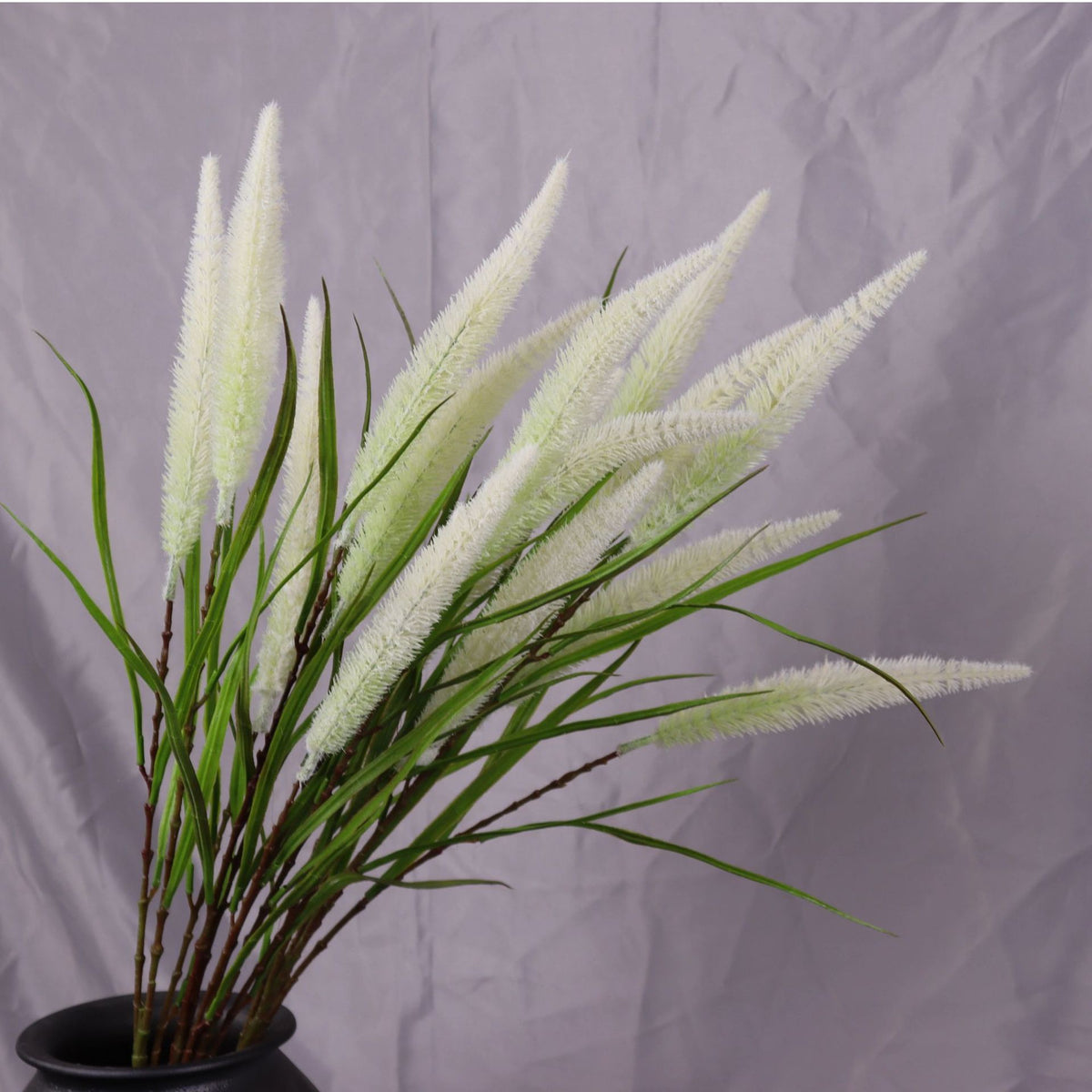Künstliche Ziergras-Büsche mit 3 Blüten, 101 cm hoch, aus seidenähnlichem Polyester, für Innen- und Außenbereich, Hochzeiten, Geschäftsdekoration