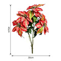 Künstliche Poinsettia-Blütenbusch mit 12 Blüten, 45 cm, für Hochzeiten, Wohn- und Geschäftsräume