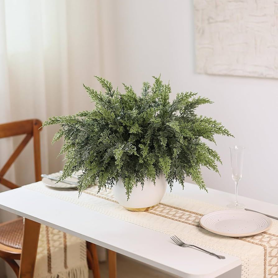 16 künstliche Zedernzweige, je 33 cm, für Deko, Hochzeiten und Weihnachten