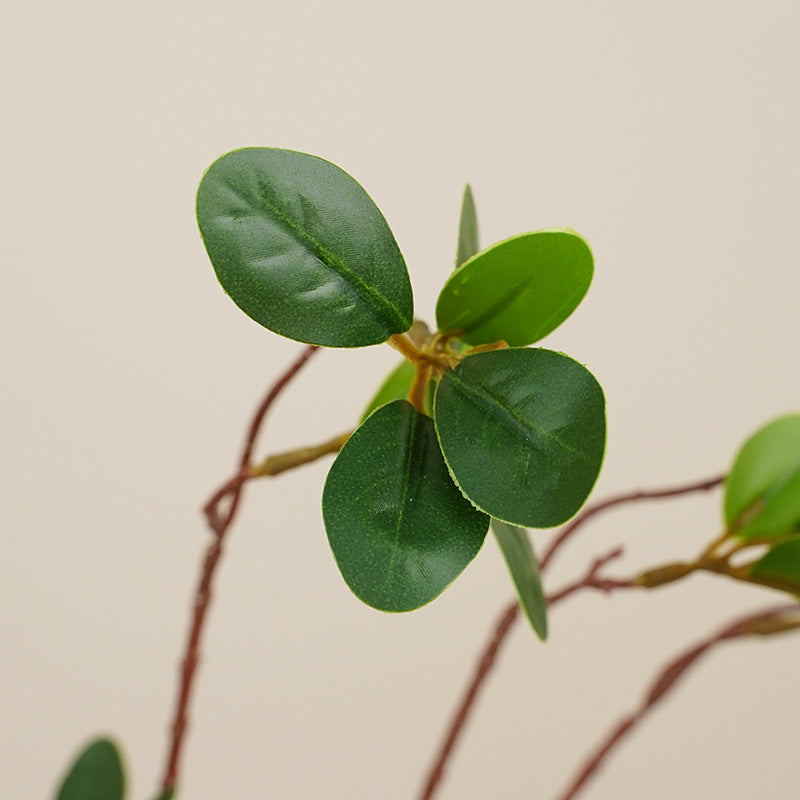 Künstliches Milan-Blatt, Banyan-/Ficus-Zweig mit Blättern, Einzelzweig 1 Stück, Kunstseide-Stoff, 87 cm, für Hochzeit & Schaufenster