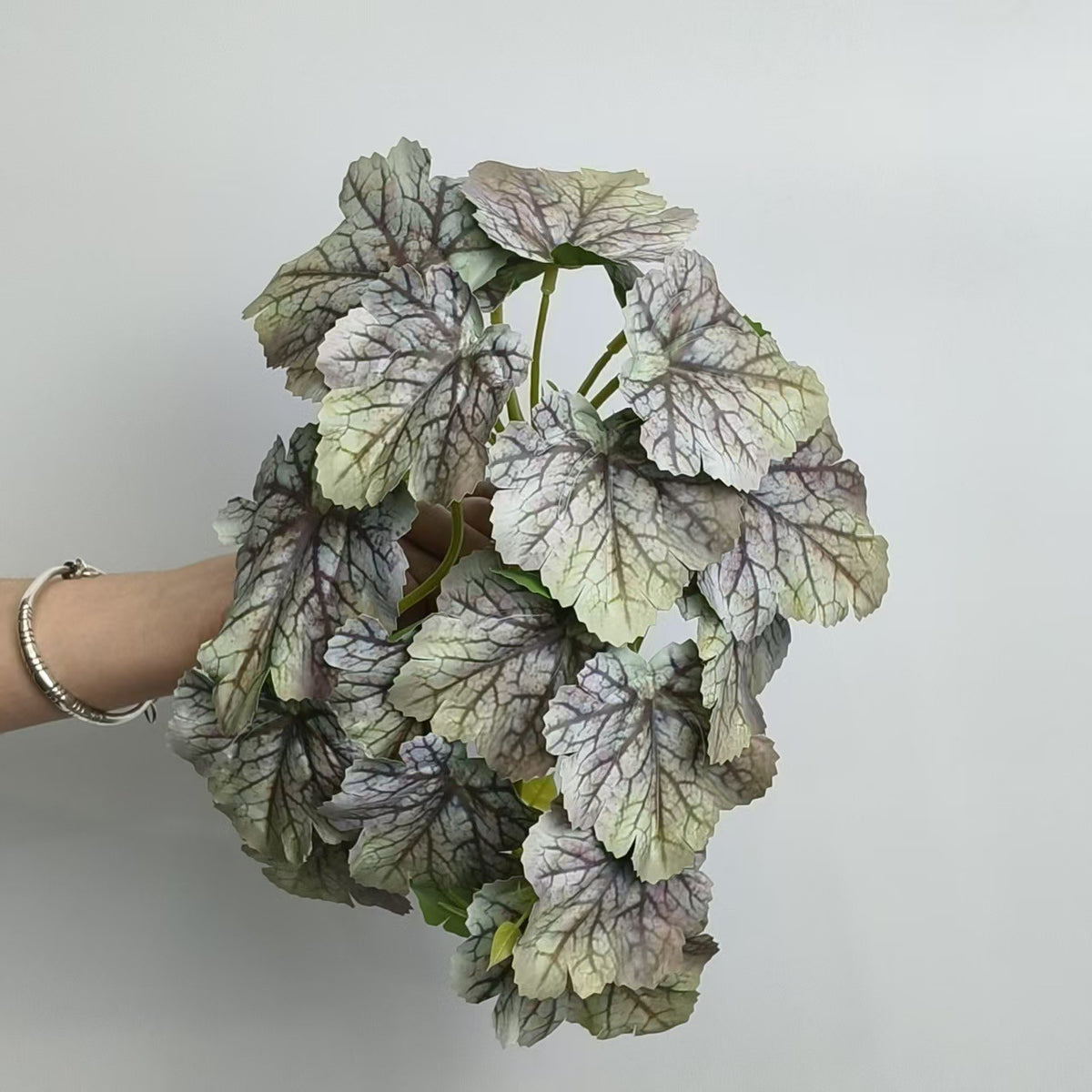Einzelner Begonienblatt-Zweig, 30 cm, Kunststoff (PE/PVC), für Zuhause und Gewerbe