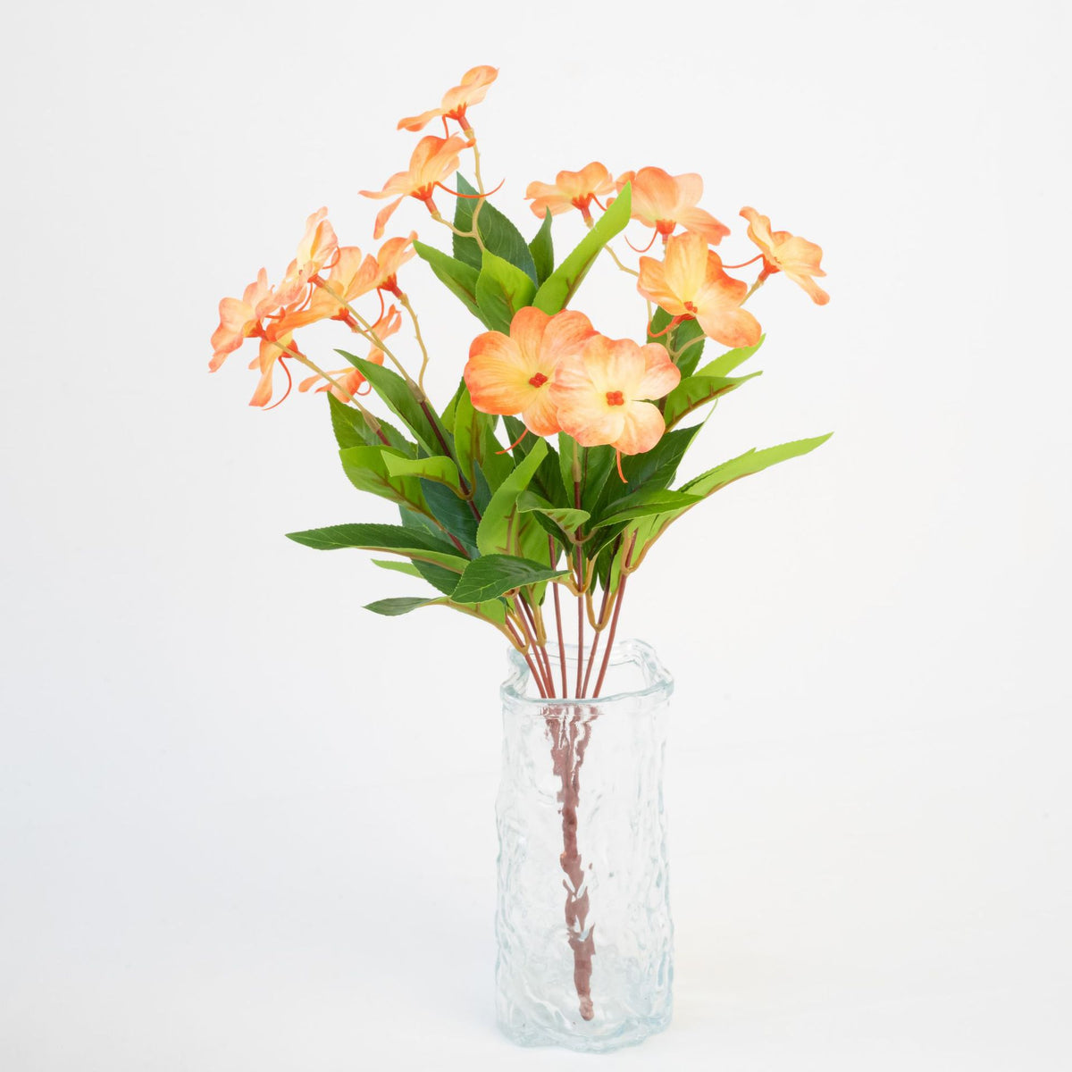 Künstliche Balsamine Blumenstrauß, 40 cm, 14 Blüten, UV-beständig, Innen- und Außenbereich