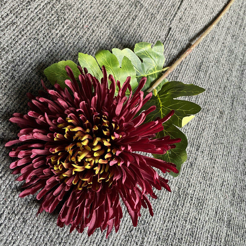 Künstliche Chrysantheme, einzelner Stiel mit 18 cm Blüte, 73 cm hoch, aus Seidenstoff, für Hochzeiten und Innendekoration