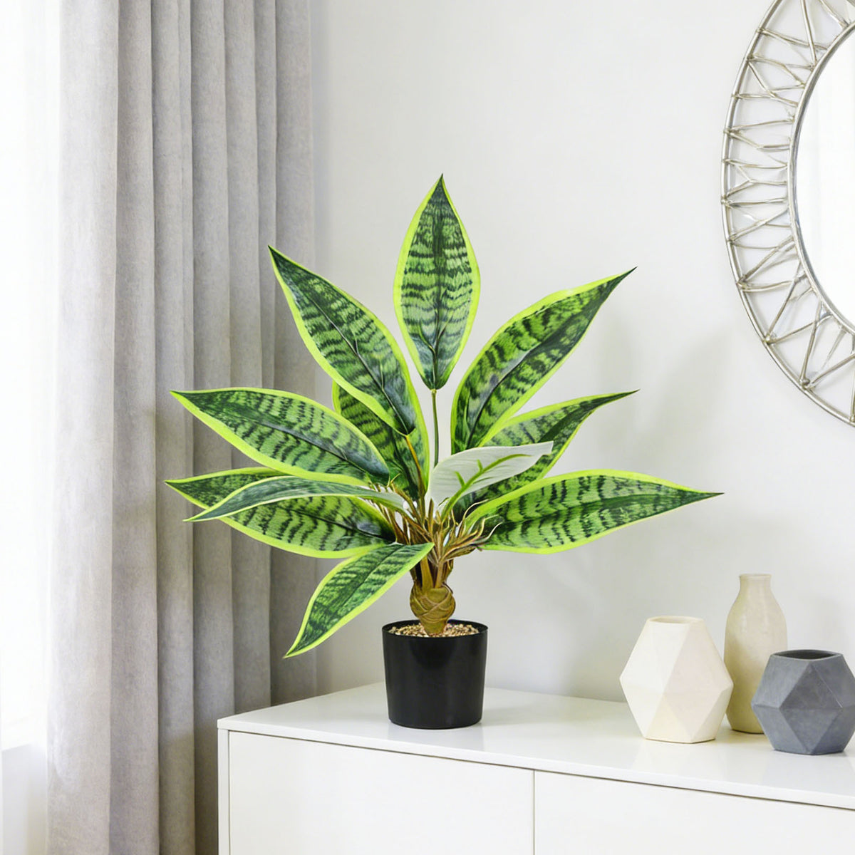 Künstliche Sansevieria, 40 cm, 12 Blätter, moderne Deko für Zuhause und Gewerbe