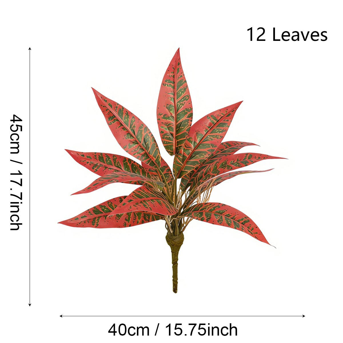 Künstliche Croton-Pflanze, 40 cm, moderne Innendekoration für Hotel, Büro, Hochzeit und Zuhause