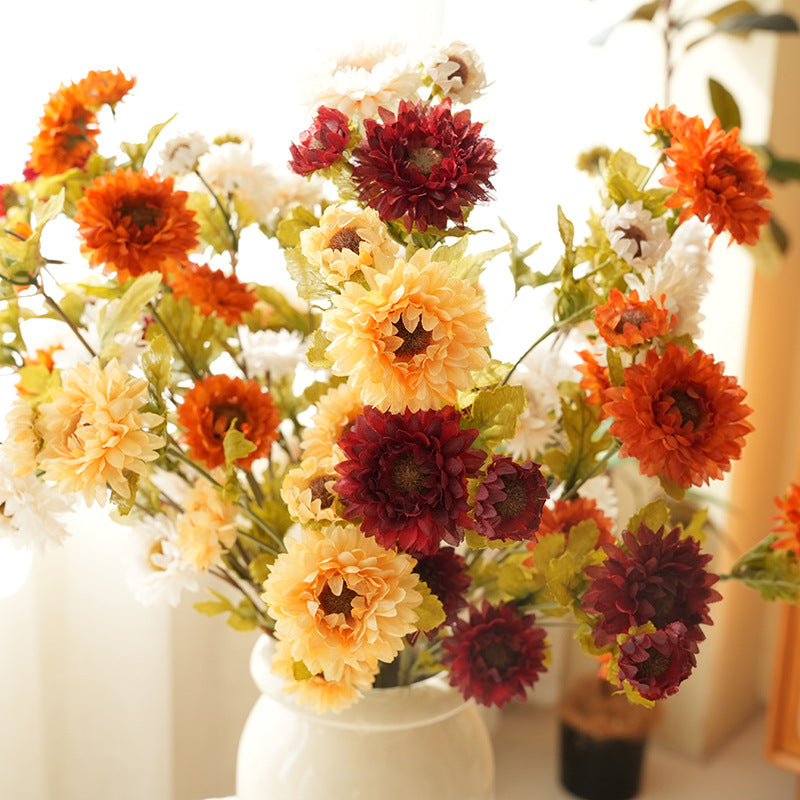 54 cm künstliche Gänseblümchen Busch mit 8 Blüten, Seide, modernes Design, für Zuhause, Innendekoration