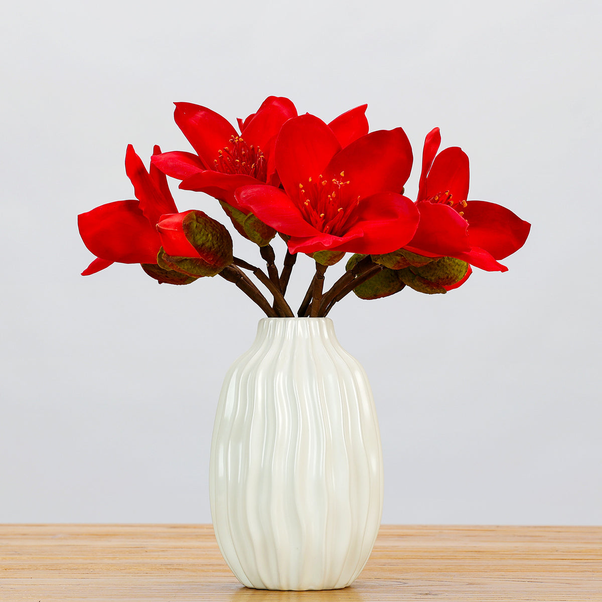 Einzelstiel Baumwollblüte aus Seidenstoff, 36 cm, für Hochzeiten, Wohnungen und Geschäftsräume