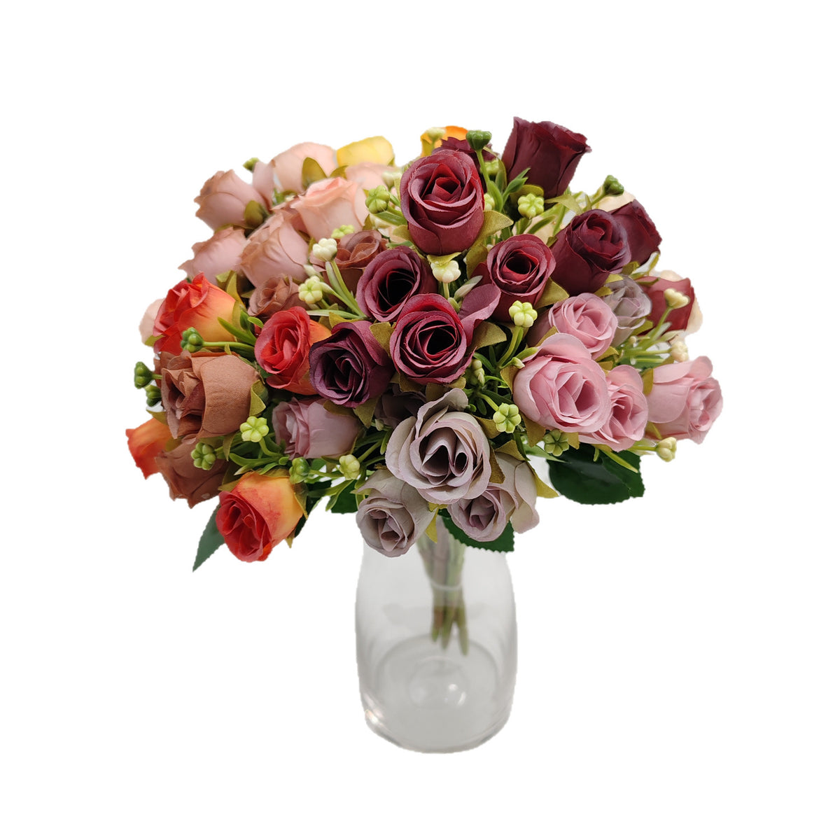 Künstliche Rosenstrauß mit 10 Blüten, 30 cm, moderne Deko für Zuhause