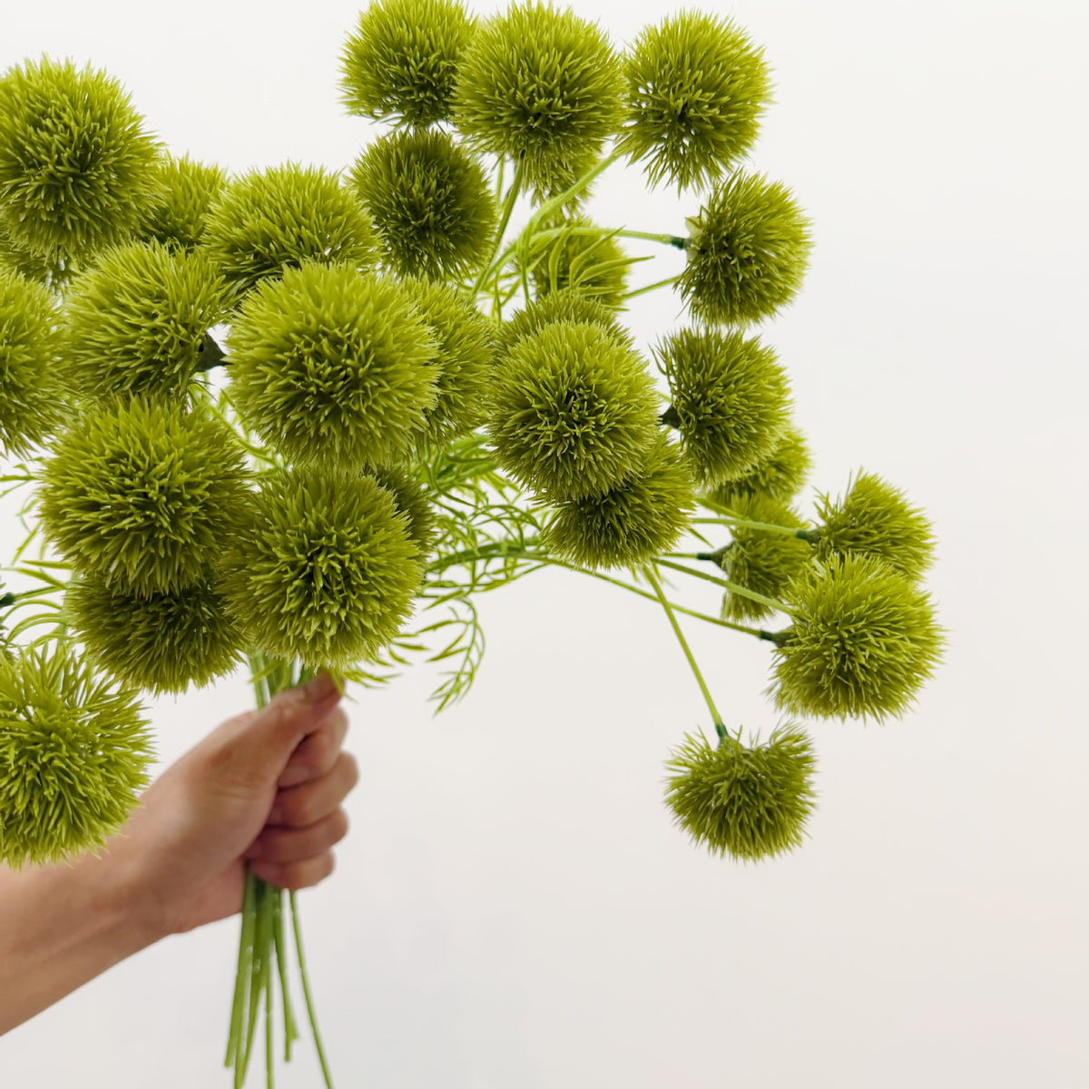 Kunstblume Grüne Nelke Büschel mit 5 Blütenköpfen, 50 cm, PU, ohne Vase, für Hochzeit, Hotel und Gewerbe