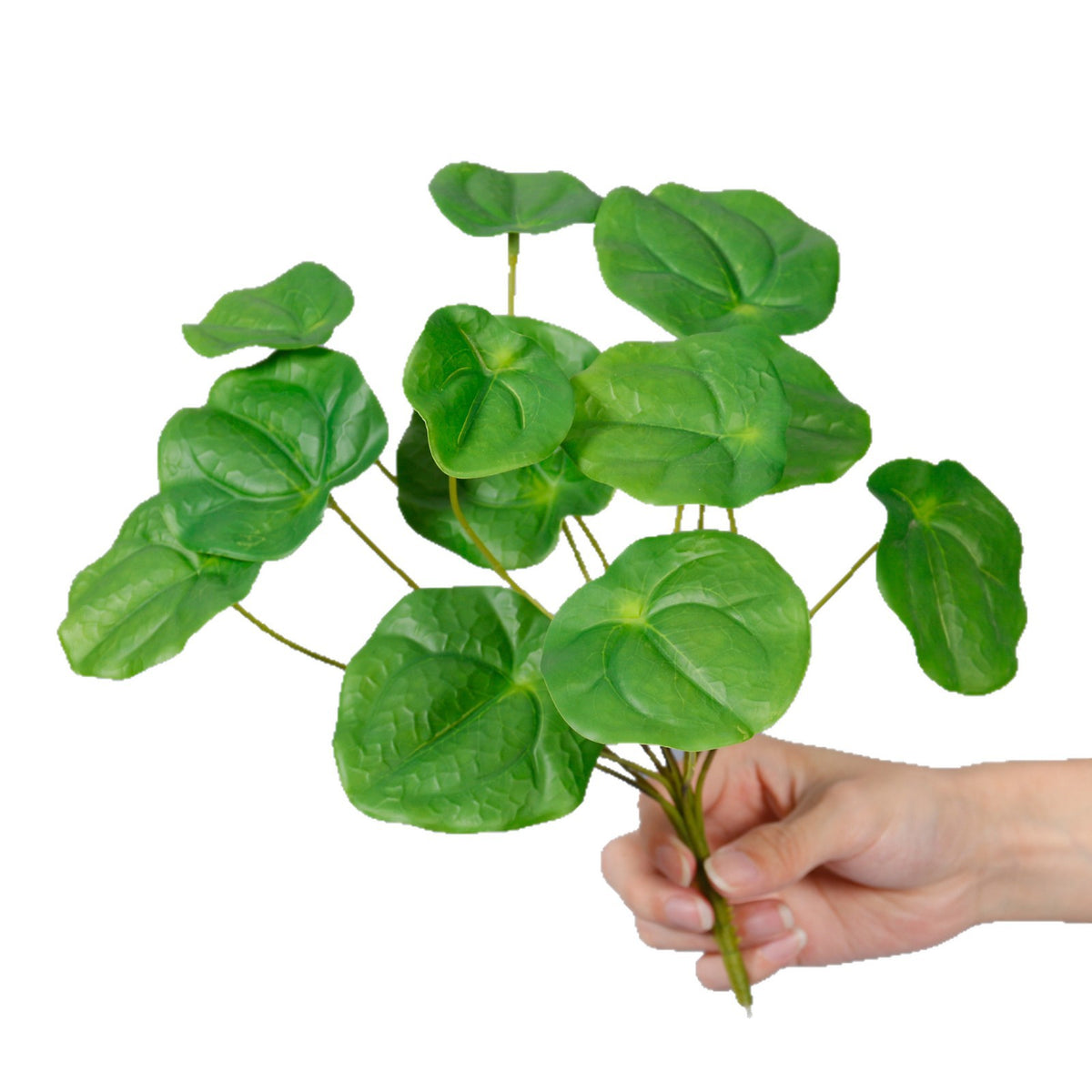 Künstliche Spiegelblatt-Pflanze Kunststoff, Bush mit 12 Zweigen, 30 cm, für Floristik, Hotel und Hochzeit