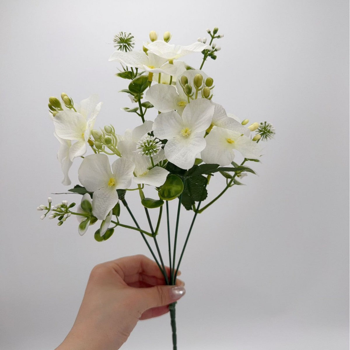 Künstliche Hortensien-Busch, 36 cm, Seidenstoff, Pastelltöne, für Zuhause, Hochzeiten und Dekoration