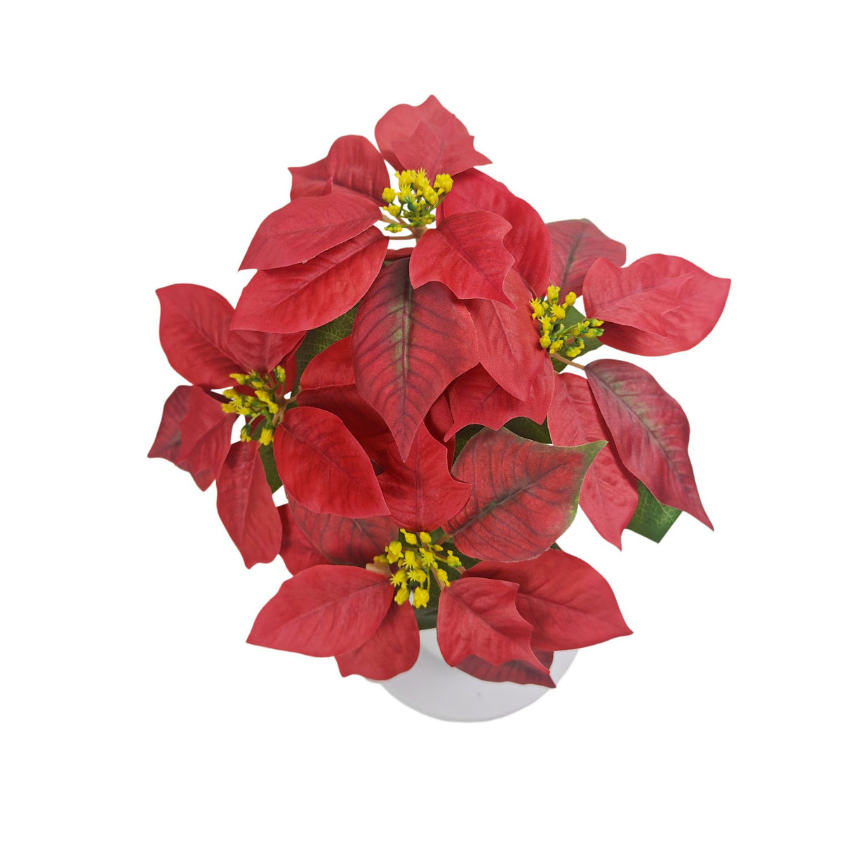 Künstlicher Weihnachtsstern, 5 Blüten, 52 cm, aus Seidenstoff, für Weihnachtsdekoration, Hochzeiten und Büros
