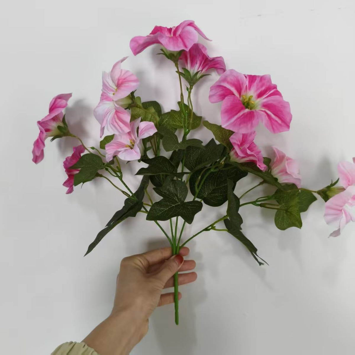 Künstliche Trichterblumen-Büschel, UV-beständig, 40 cm Höhe, für Innen- und Außenbereich