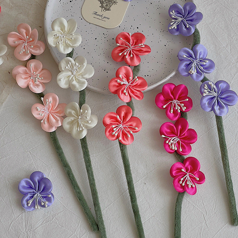 Künstliche Seiden-Pflaumenblüten Bouquet, 10 Stiele mit 30 Blüten, 30 cm hoch, für Hochzeit, Dekoration, Handel