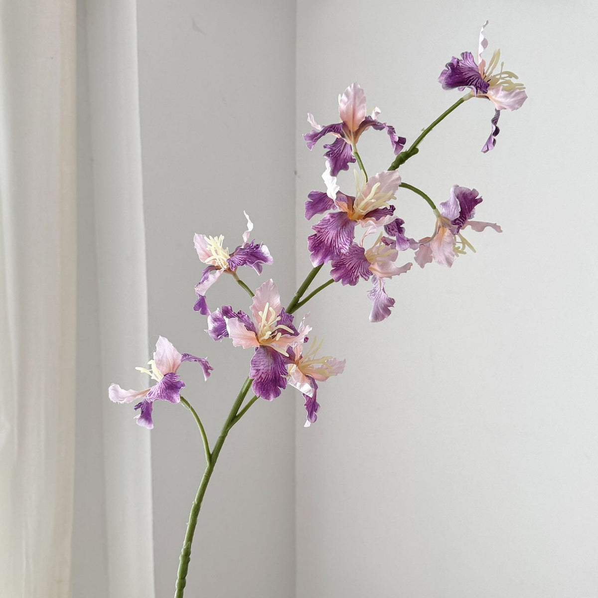 Künstliche Irisblüten, 9-blütiger Busch, 94 cm Höhe, aus Seidenstoff, für Hochzeiten und Innendekoration
