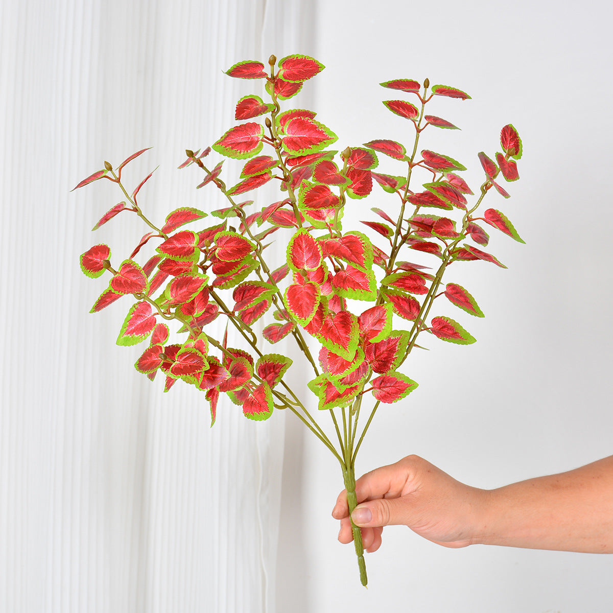 Künstliche Caladium-Blätter, 18 cm hoch, aus seidenähnlichem Polyester, für Innen- und Außenbereiche