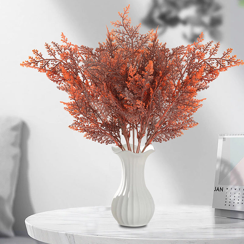 Künstliche Farnwedel-Bund Wiesenraute, Kunststoff, 7 Zweige, grün, für Innen und Außen, Hochzeit & Dekoration