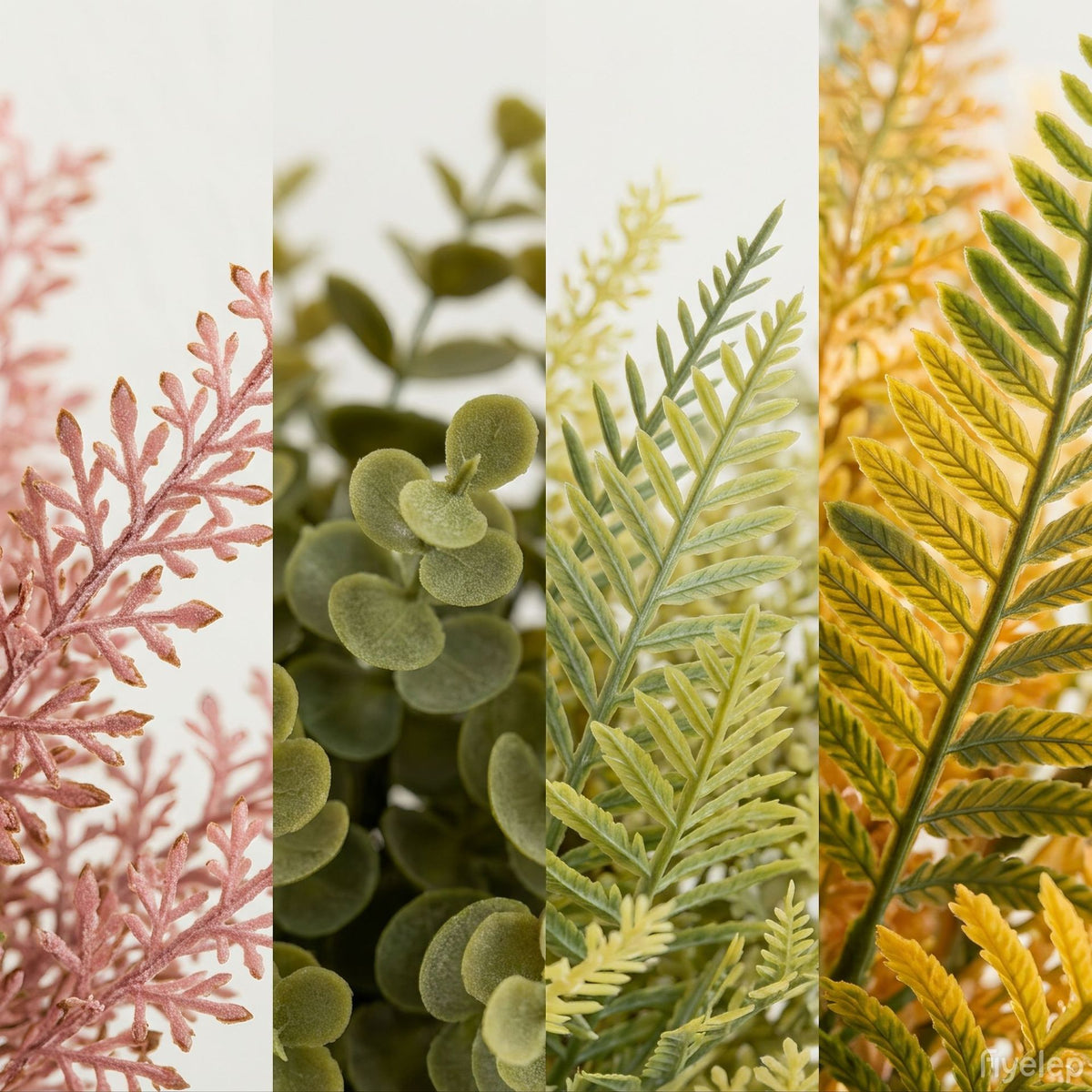 Künstlicher Eukalyptus-Farn-Busch, Kunstpflanze 37 cm, Kunststoff und Eisen, Dekoration für Zuhause und Hochzeit