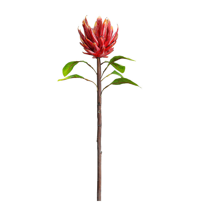 Künstliche Protea Blüte, einzelner Stiel mit 1 Blütenkopf, 63 cm hoch, aus seidenähnlichem Polyester, für Hochzeitsdekoration und Inneneinrichtung