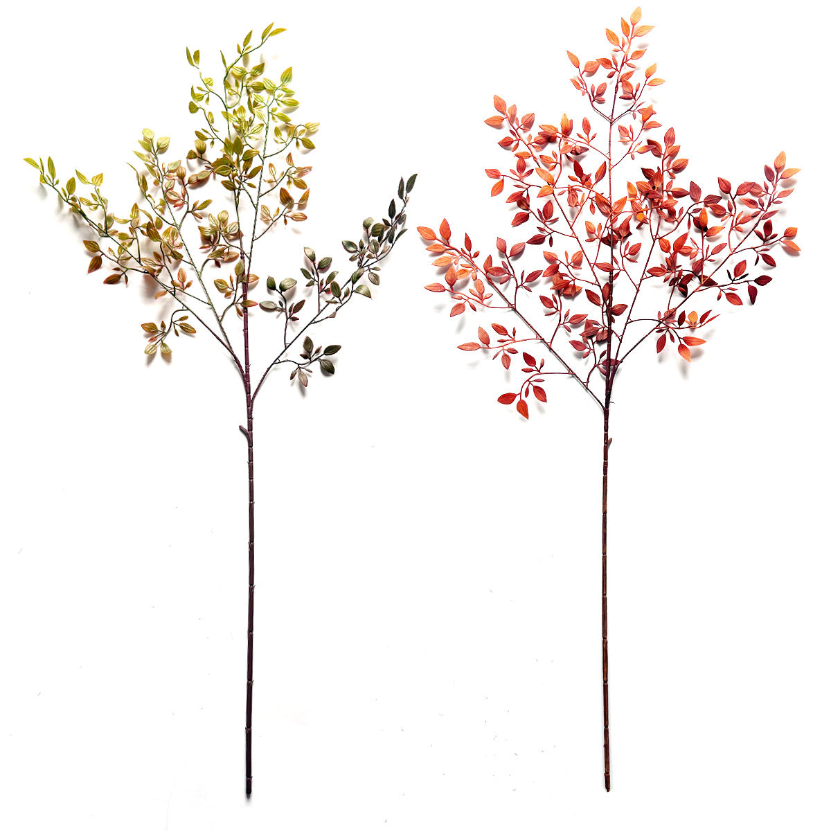Künstlicher Himmelsbambus (Nandina), Einzelzweig, Kunststoff, 3 Farben, für Floristik, Hochzeit und Dekoration