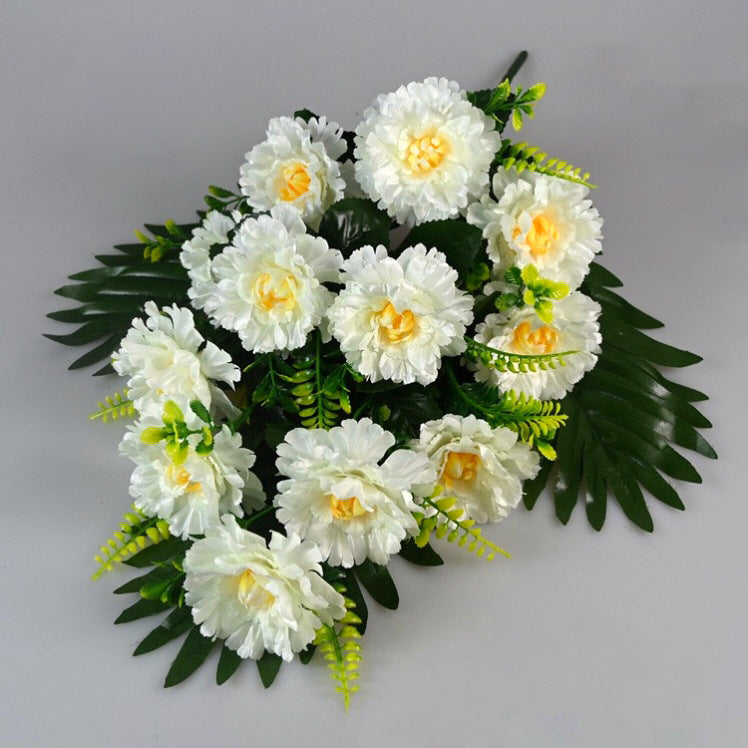 Künstliche Pfingstrosen Strauß, 12 Blüten, 52 cm Höhe, aus Seidenstoff, für Hochzeiten und Innendekoration