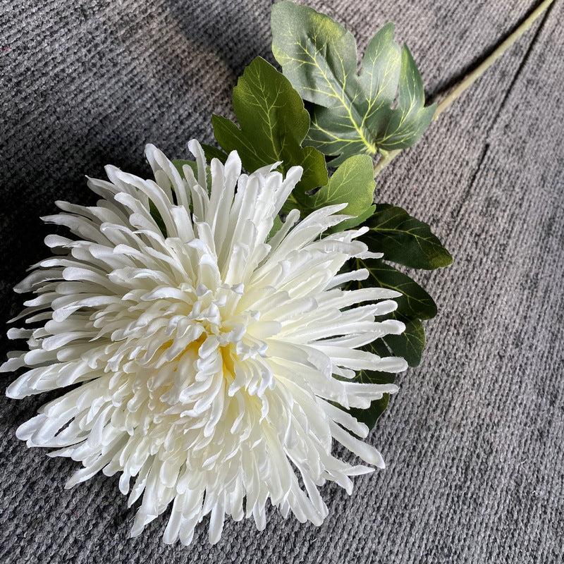 Künstliche Chrysantheme, einzelner Stiel mit 18 cm Blüte, 73 cm hoch, aus Seidenstoff, für Hochzeiten und Innendekoration
