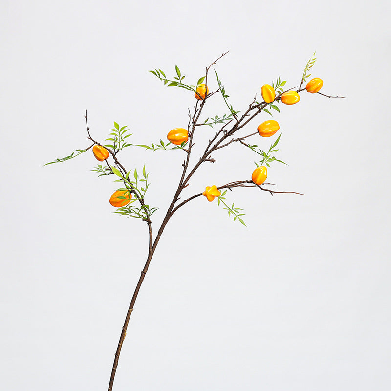 Künstliche Starfruit-Zweig Dekoration, 100 cm, PE/PVC, für Innenraum, Floristik, Event-Deko