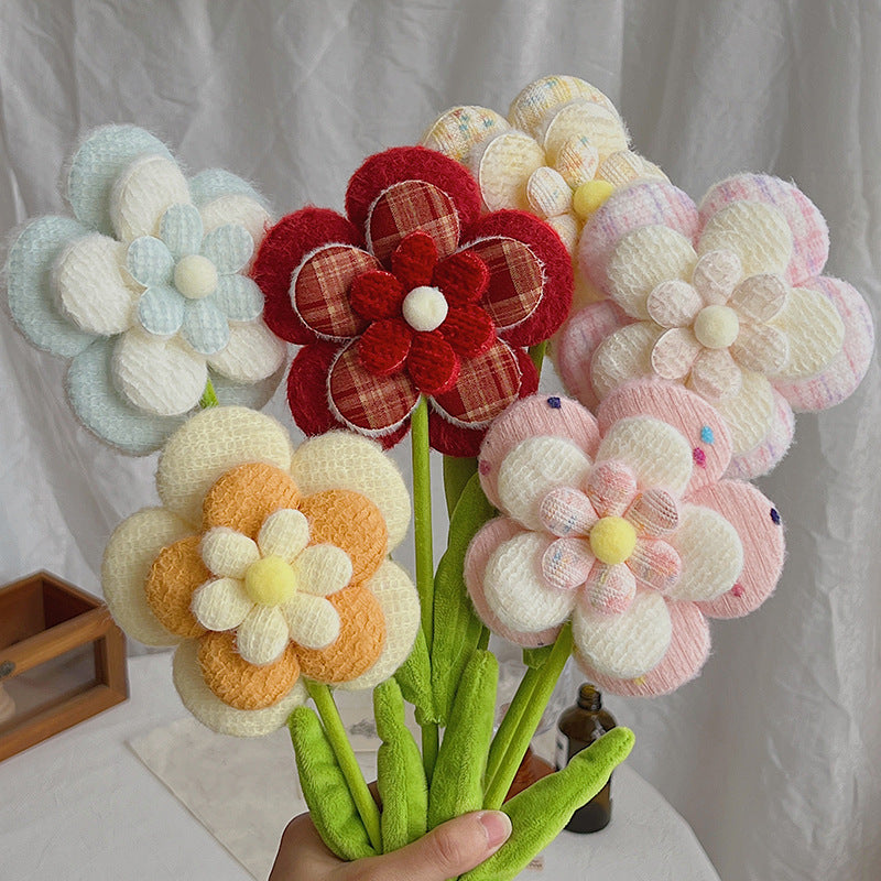 10er-Set künstliche Wildblumen, Einzelstiel mit 10 Blüten, 38 cm Länge, Flauschstoff, für Hochzeiten, Dekoration und Gewerbe